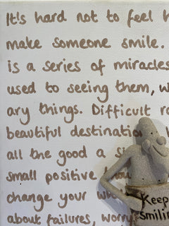 Keep Smiling - Ceramic on Canvas