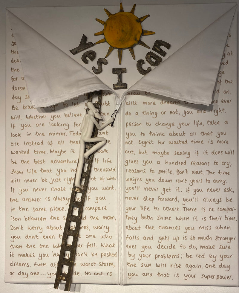 Yes I Can - Ceramic on Canvas
