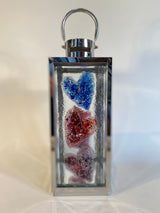 Fused Glass Heart Lantern