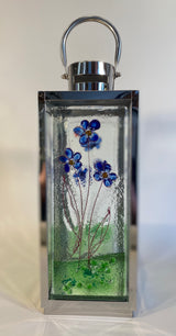 Fused Glass Daisy Lantern