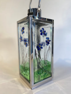 Fused Glass Daisy Lantern