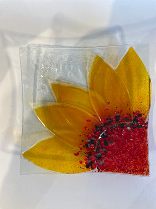Fused Glass Flower Dish
