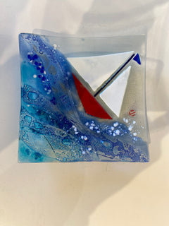 Fused Glass Boat Dish