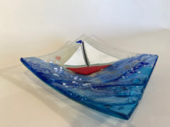 Fused Glass Boat Dish