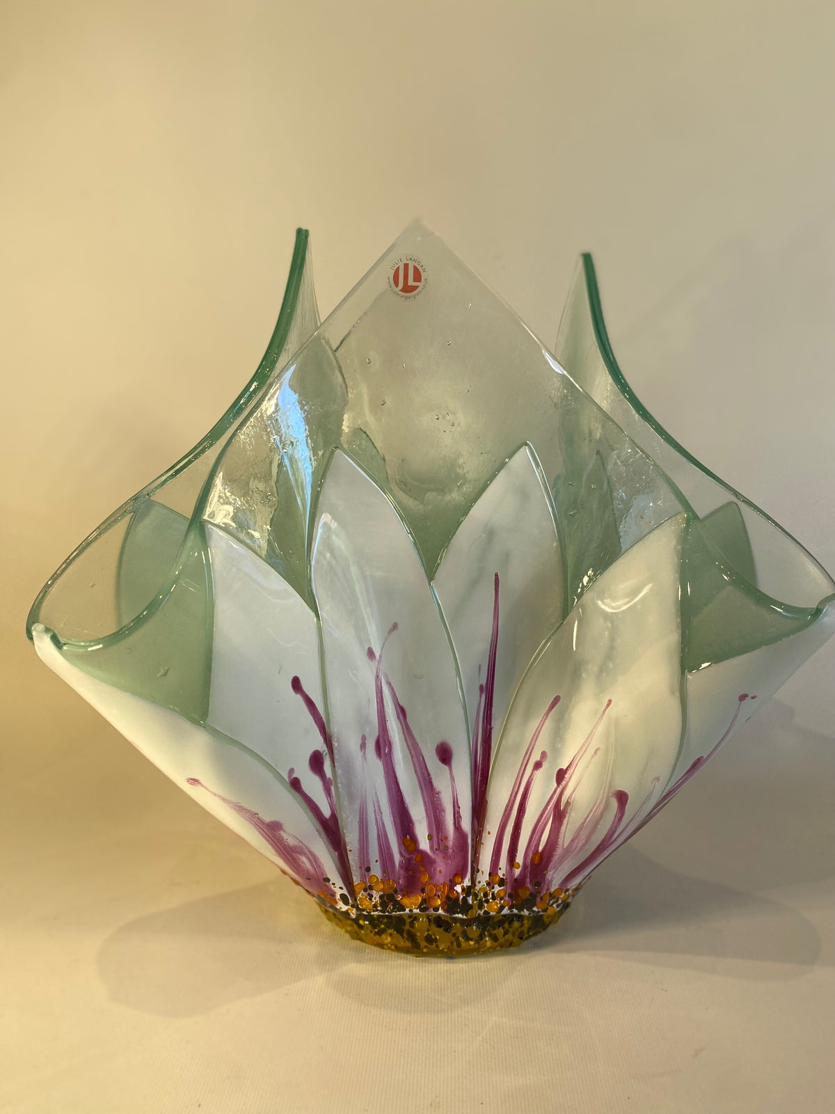 Fused Glass Flower Vase