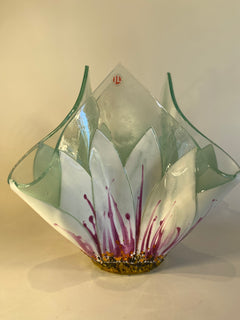 Fused Glass Flower Vase