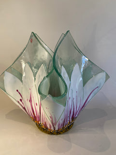 Fused Glass Flower Vase