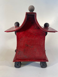 Medium Red Raku Mantle Clock