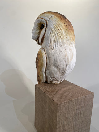 "Barn Owl on Wood" available at Artifex 