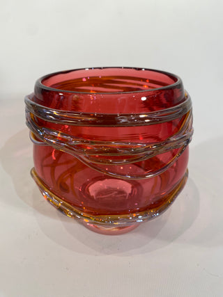 "Red/pink Golden Trailing Bowl" available at Artifex 