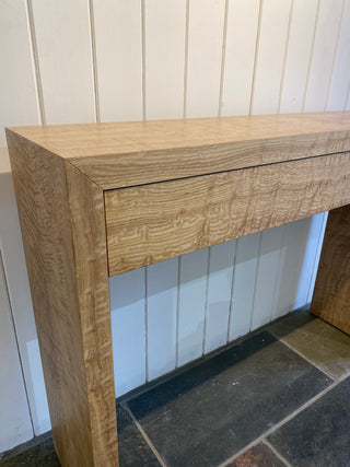 "Figured Tamu Console Table" available at Artifex 