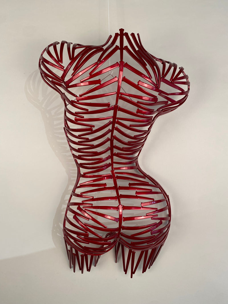 ""Nailed It" Red Ferrari Torso Back, Wall Hanging" available at Artifex 
