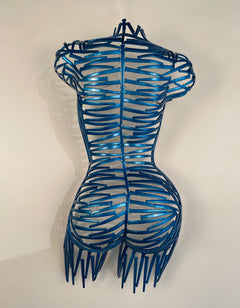""Nailed It" Wall hanging Torso Back in Mercedes Blue" available at Artifex 