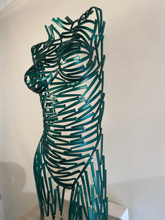 ""Nailed It"  Torso Front in BMW Green on Steel Base" available at Artifex 