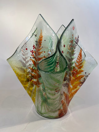 Fused Glass Tree Vase
