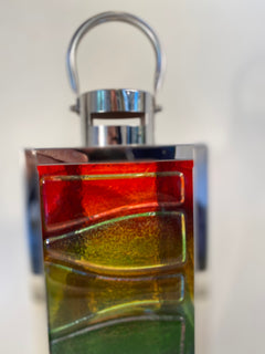Fused Glass & Metal Rainbow Lantern