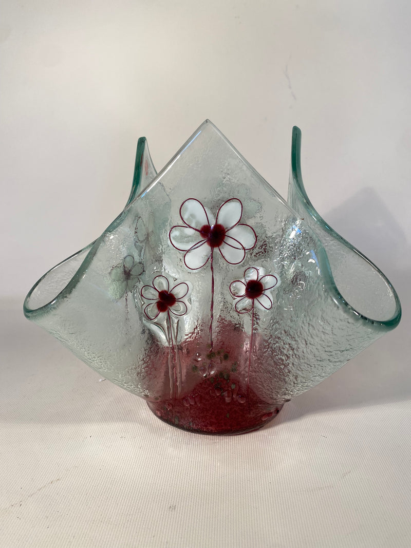 Fused Glass Daisy Vase
