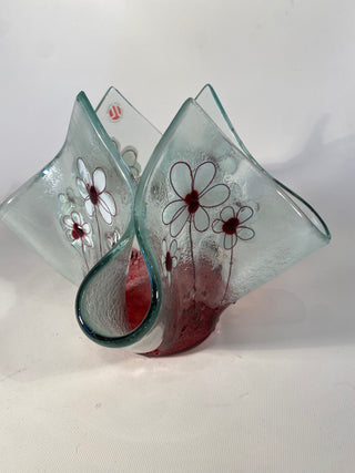 Fused Glass Daisy Vase