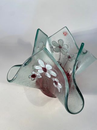 Fused Glass Daisy Vase