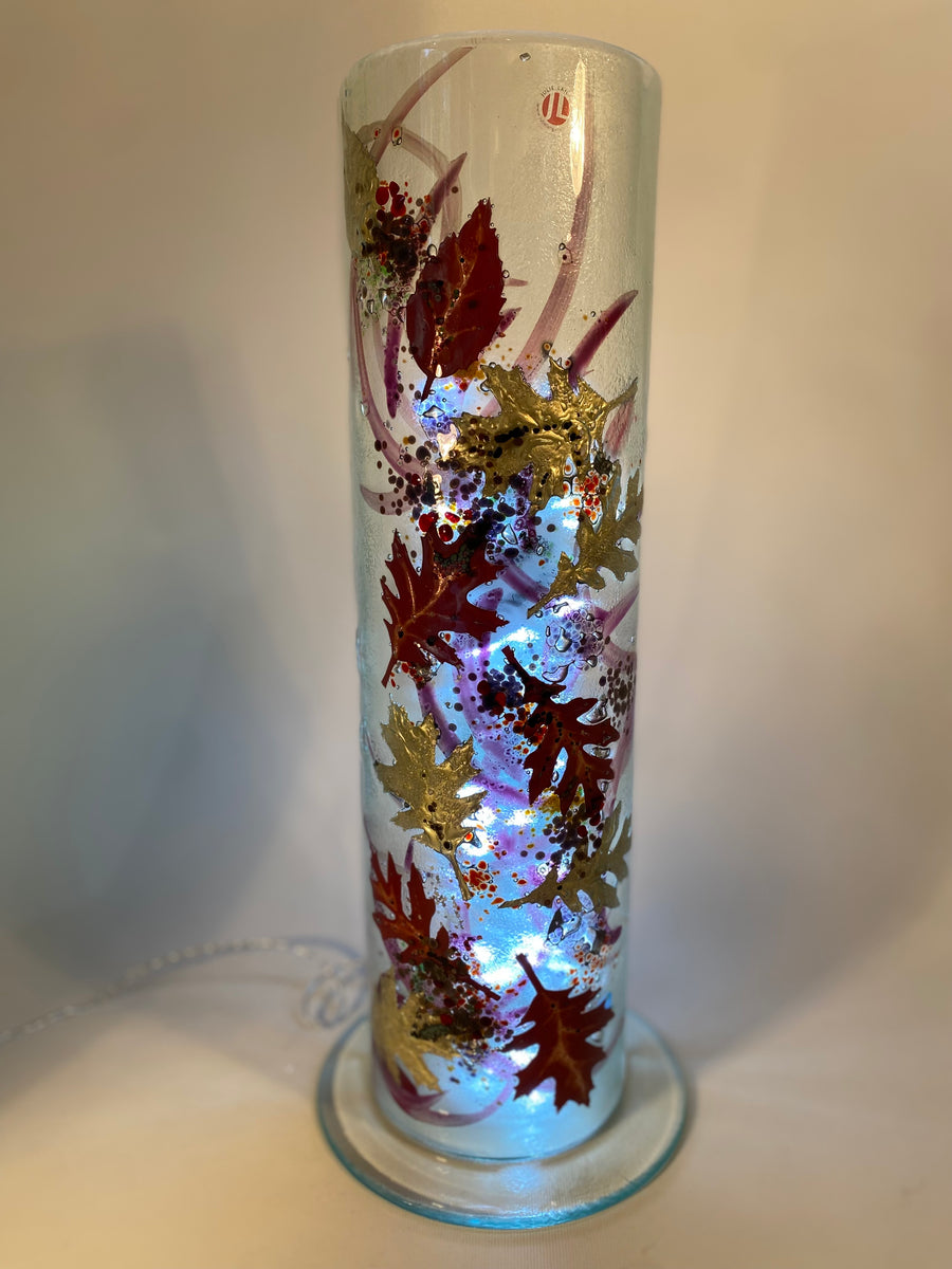Fused Glass Leaf Lamp