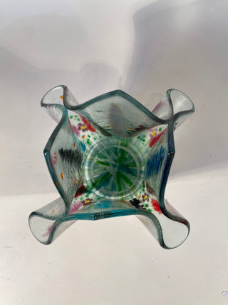 Fused Glass Spring Meadow Vase