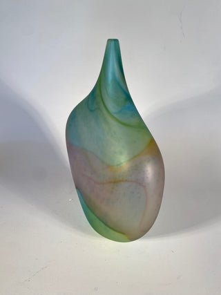 "Silk Float" Handblown Glass Teardrop Vase