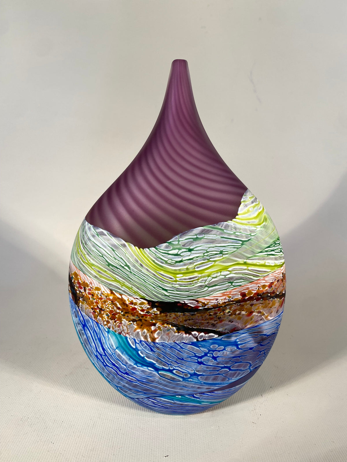 Amethyst Sea Shore Handblown Glass Teardrop Vase