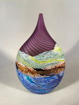 Amethyst Sea Shore Handblown Glass Teardrop Vase
