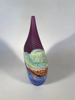 Amethyst Sea Shore Handblown Glass Teardrop Vase