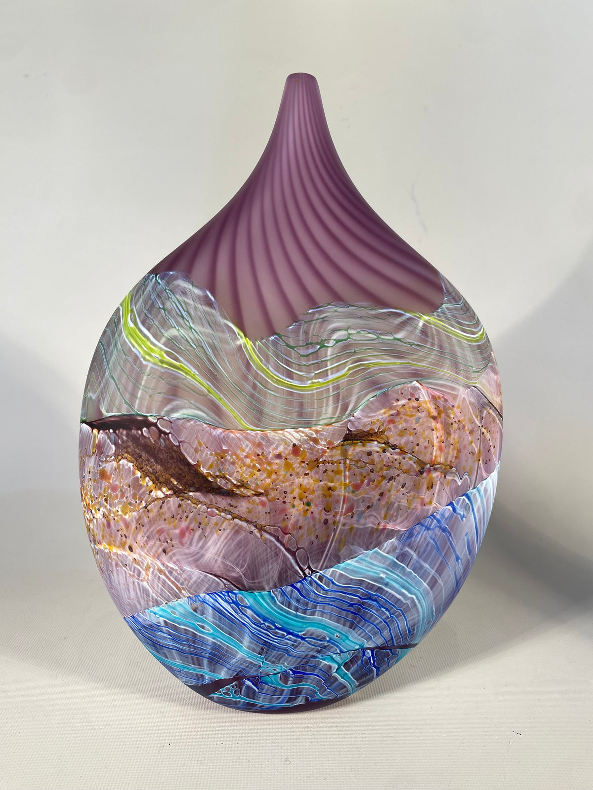 Amethyst Sea Shore Handblown Glass Teardrop Vase