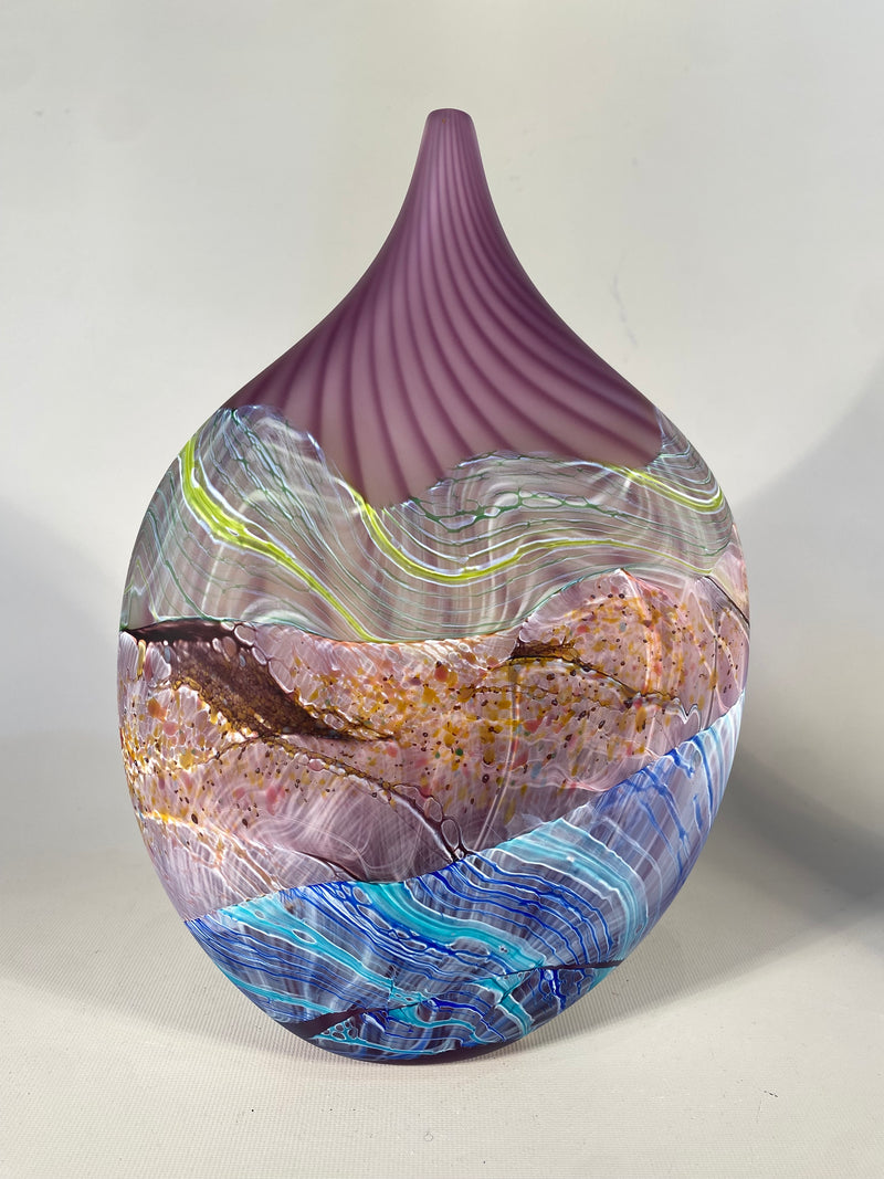 Amethyst Sea Shore Handblown Glass Teardrop Vase