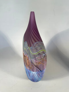 Amethyst Sea Shore Handblown Glass Teardrop Vase