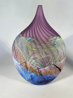 Amethyst Sea Shore Handblown Glass Teardrop Vase