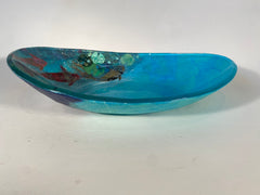 Glass Bowl with Silk Paper & Foil Fish Decoration