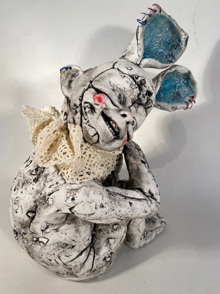 Sitting Child Big Blue Ears