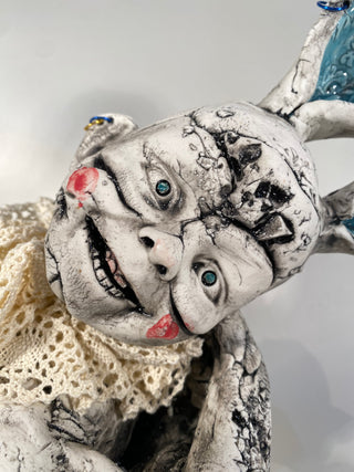 Sitting Child Big Blue Ears