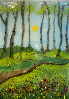 Fused Glass Tree Scene