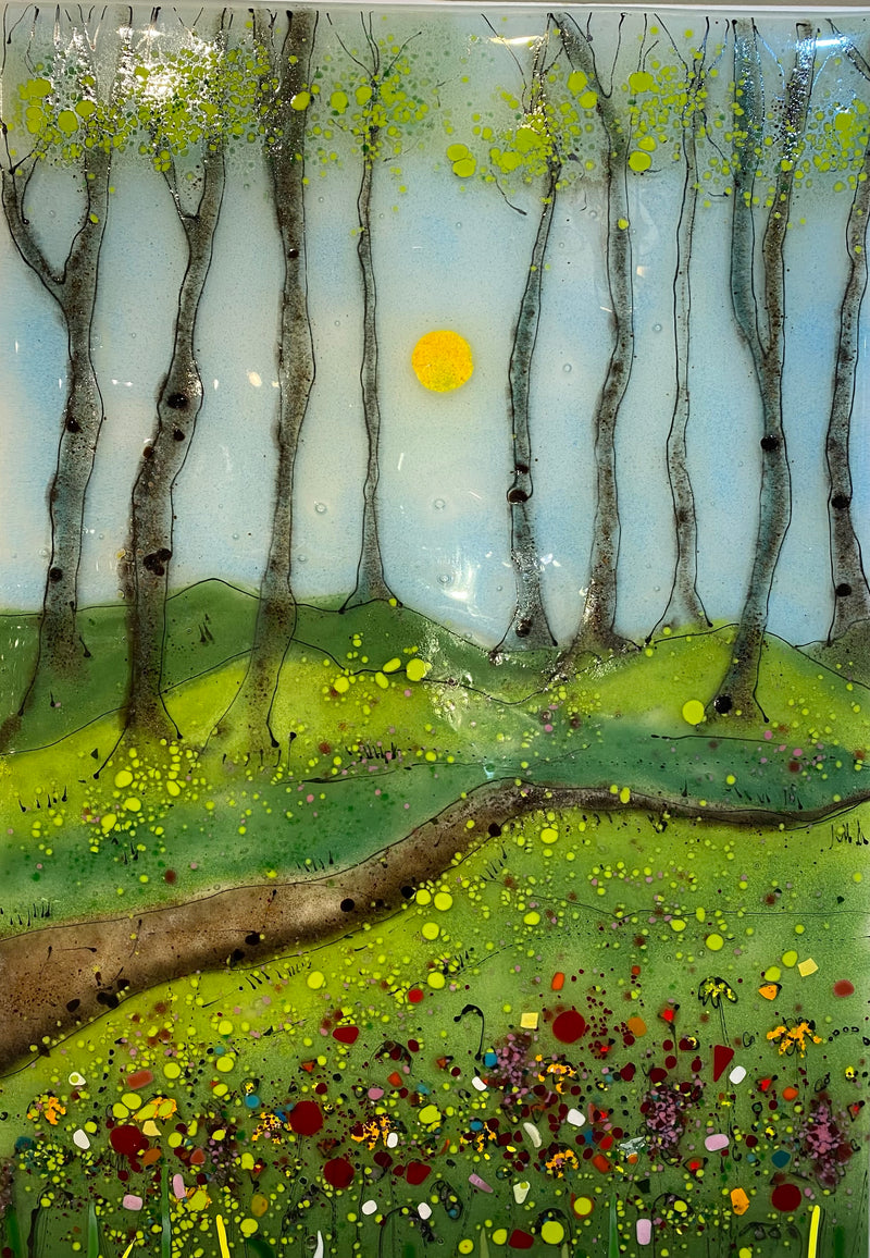 Fused Glass Tree Scene