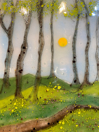 Fused Glass Tree Scene