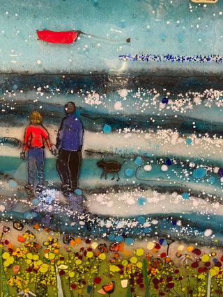 Fused Glass Beach Scene