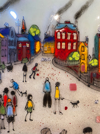 Fused Glass "Conker Fight"