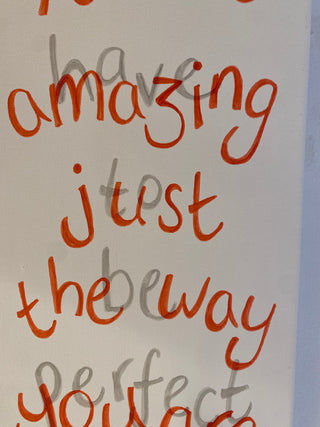 "You are Amazing " Ceramic Sculpture  on Canvas