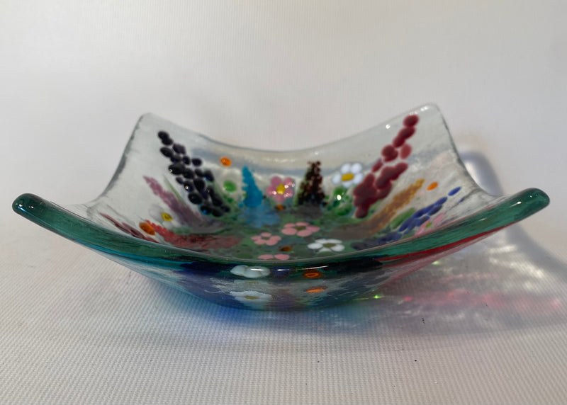 Fused Glass Spring Meadow Dish