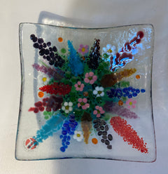 Fused Glass Spring Meadow Dish