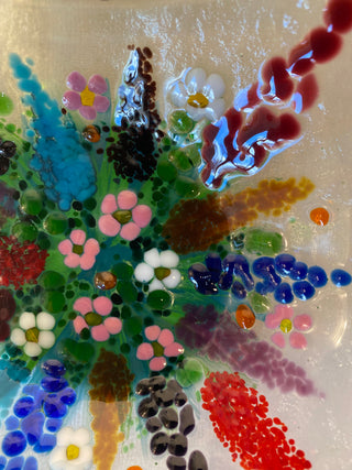 Fused Glass Spring Meadow Dish