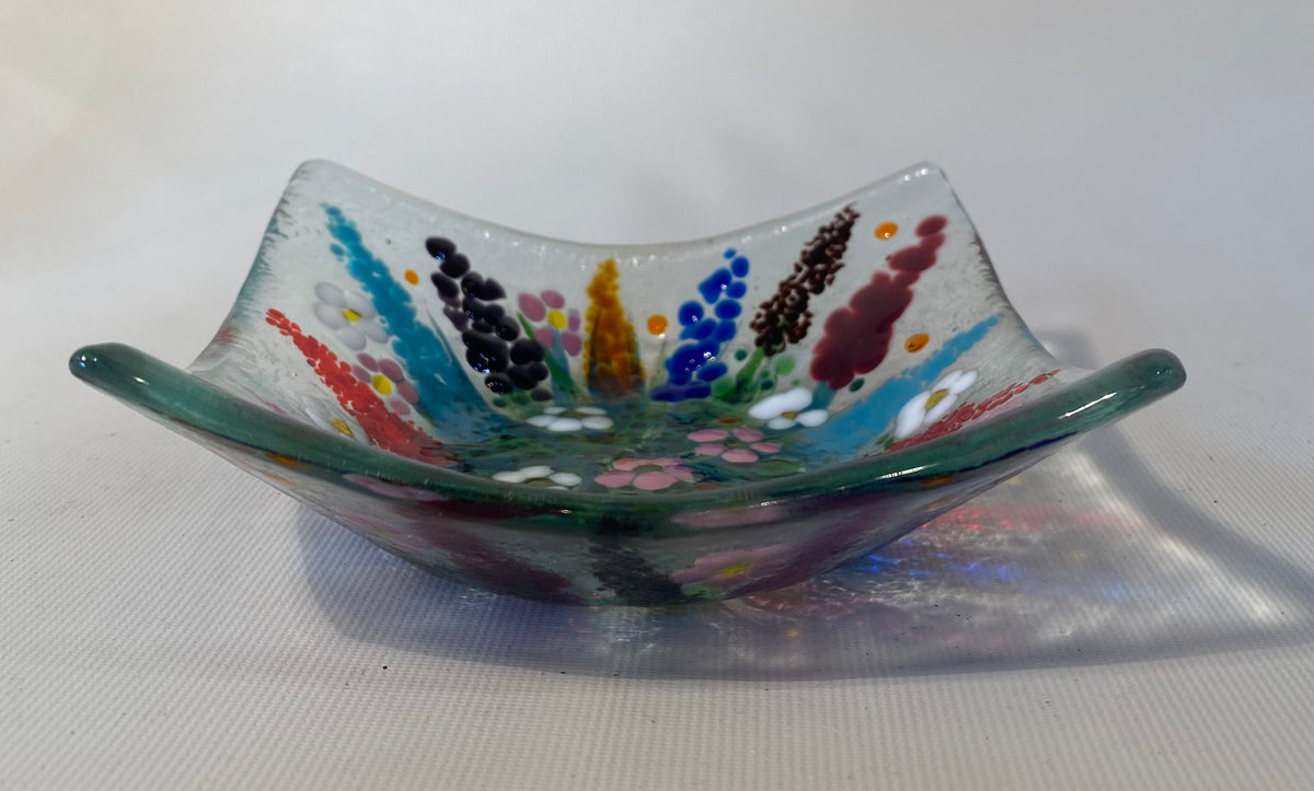 Fused Glass Spring Meadow Dish