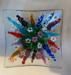 Fused Glass Spring Meadow Dish