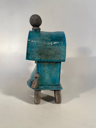 Turquoise Raku Clock