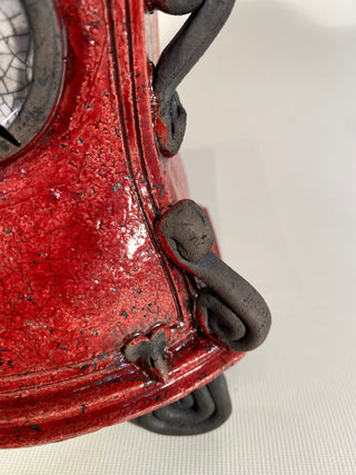 Red Raku Clock