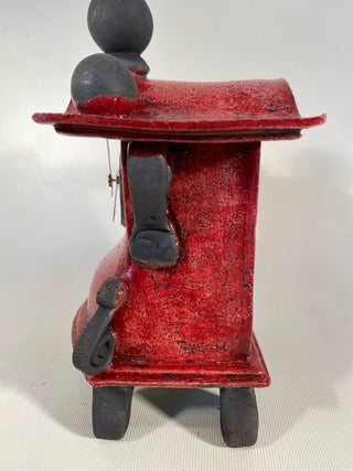 Red Raku Clock